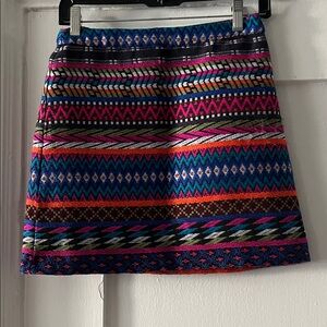 Topshop Multicolor A-Line Skirt